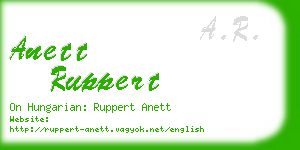 anett ruppert business card
